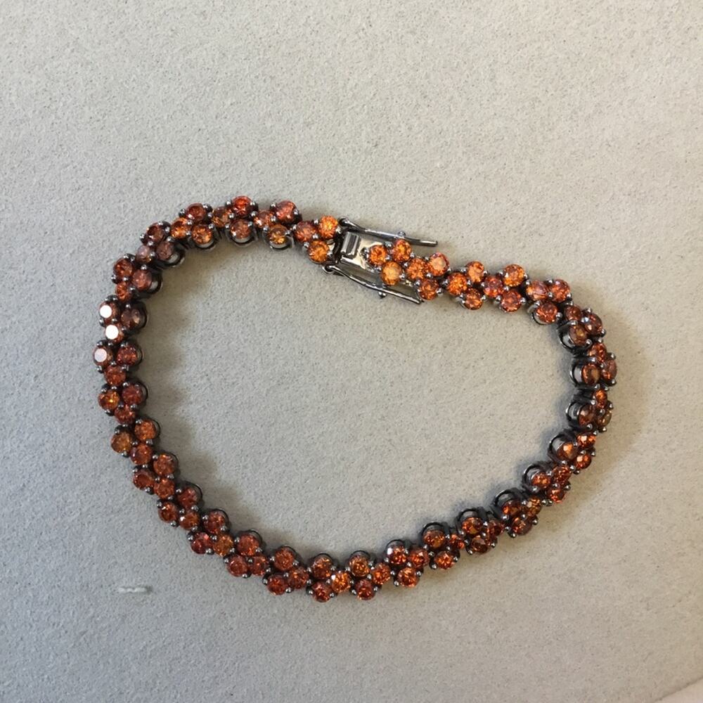 Sterling Silver Red Crystal Tennis Bracelet - Picture 2 of 9